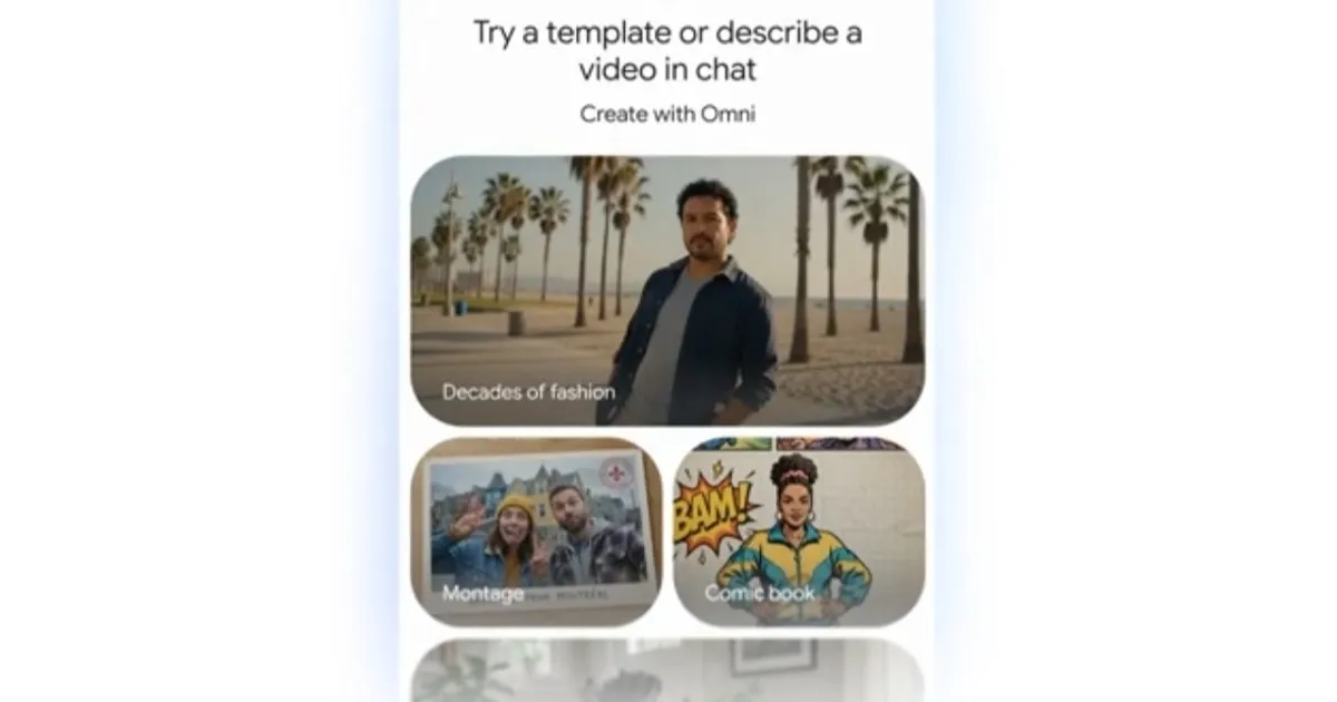 Gemini Omni.. جوجل تطلق نموذجاً يحول النصوص والصور إلى فيديو