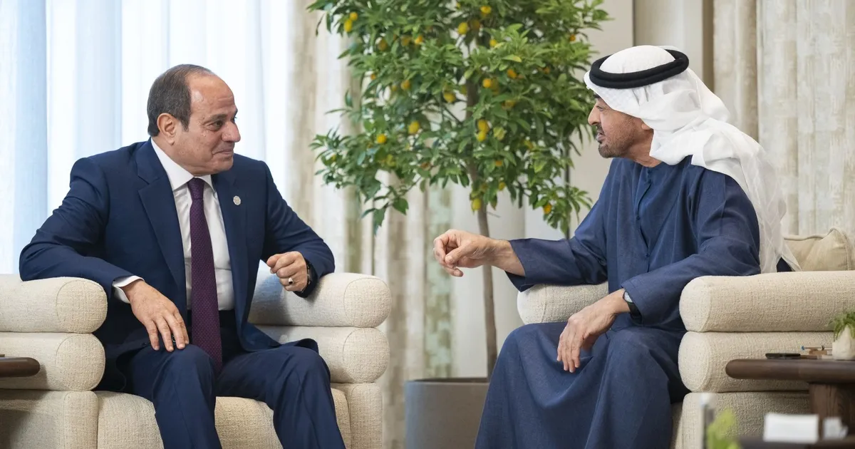 السيسي ومحمد بن زايد يبحثان أوضاع المنطقة ويؤكدان أهمية التضامن العربي