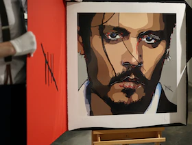 صورة ذاتية رسمها جوني ديب تعرض للبيع