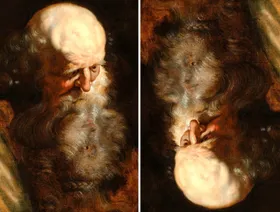 وجه امرأة خلف لحية عجوز .. اكتشاف لوحة مزدوجة لفنان فلمنكي مشهور