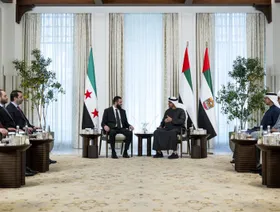 الشيخ محمد بن زايد يؤكد للشرع دعم الإمارات لسوريا في المرحلة الانتقالية