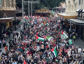 احتجاجات حاشدة في أستراليا لدعم الفلسطينيين