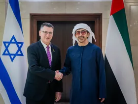 وزيرا خارجية الإمارات وإسرائيل يبحثان في أبوظبي وقف إطلاق النار بغزة