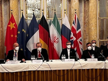 جانب من المفاوضات الرامية لإحياء الاتفاق النووي في العاصمة النمساوية فيينا - 3 ديسمبر 2021 - REUTERS