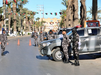 قوات تابعة لوزارة الداخلية بحكومة المجلس الرئاسي في طرابلس - 17 فبراير 2021 - REUTERS