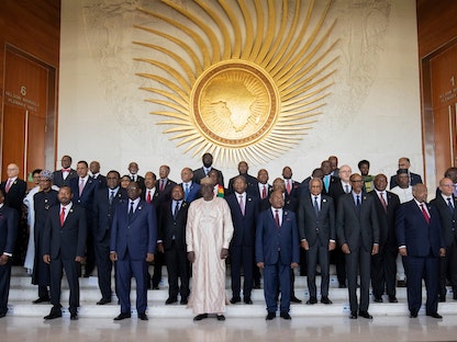 القادة الأفارقة خلال القمة الإفريقية في أديس أبابا، 19 فبراير 2023 - @_AfricanUnion