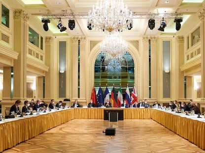 جانب من اجتماعات اللجنة المشتركة للاتفاق النووي الإيراني في فيينا- 6 أبريل 2021 - REUTERS