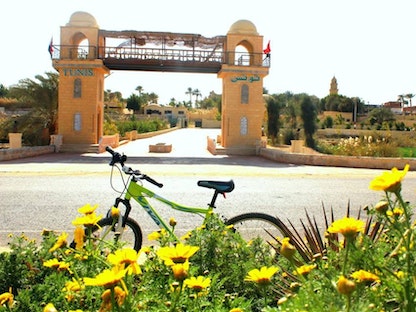 مدخل قرية تونس بمحافظة الفيوم المصريّة، جنوب غربي القاهرة - fayoumegypt.com