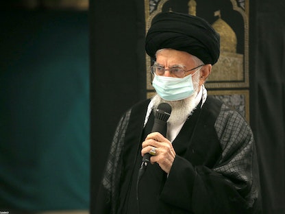 المرشد الإيراني علي خامنئي يتحدث خلال مناسبة دينية، إيران – 17 سبتمبر 2022 - AFP