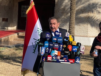 وزير الخارجية العراقي السابق هوشيار زيباري في مؤتمر صحافي عقب الحكم باستبعاده من انتخابات الرئاسة العراقية - 13 فبراير 2022 - الشرق