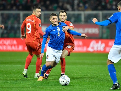 من مباراة إيطاليا ومقدونيا الشمالية - AFP