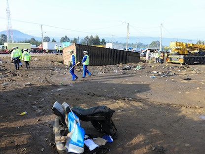 موقع الحادث المروري الذي أودى بحياة نحو 49 شخصاً في كيريشو بكينيا، 1 يوليو 2023 - REUTERS