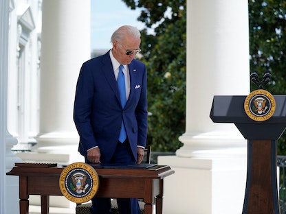 الرئيس الأميركي جو بايدن في البيت الأبيض - 05 أغسطس 2022 - REUTERS