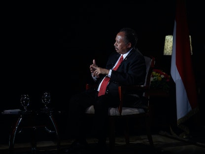رئيس الوزراء السوداني عبد الله حمدوك خلال مقابلة مع قناة "الشرق" تبث الأحد. - الشرق