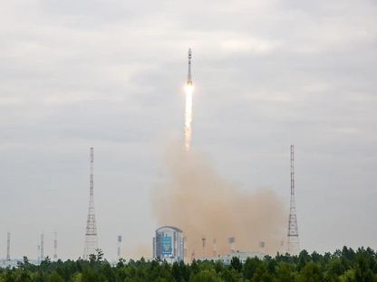 انطلاق صاروخ Soyuz 2.1b حاملاً المركبة الروسية "لونا 25" في قاعدة فوستوشني الفضائية. 11 أغسطس 2023 - AFP