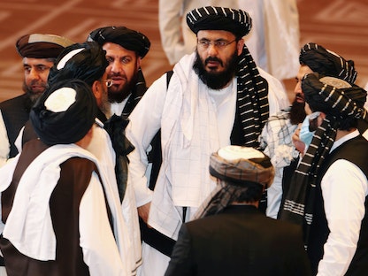 وفد من طالبان خلال مفاوضات سابقة للسلام في الدوحة - 12 سبتمبر 2020 - REUTERS