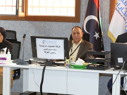 غرفة العمليات الرئيسية بالمفوضية الوطنية العليا للانتخابات الليبية - 14 نوفمبر 2021 - hnec.ly