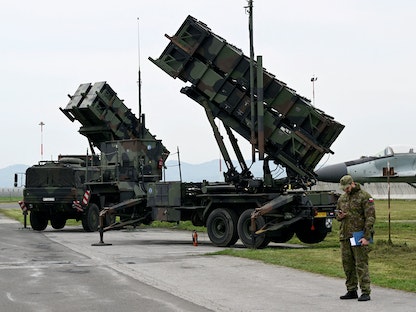 نظام الدفاع الصاروخي باتريوت في مطار سلياك بالقرب من زفولين في سلوفاكيا. 6 مايو 2022 - REUTERS