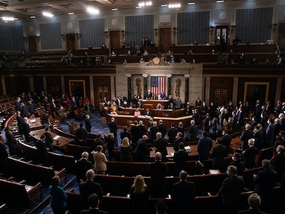 جلسة مشتركة للكونغرس الأميركي لمجلسيه النواب والشيوخ للتصديق على نتائج الانتخابات - AFP