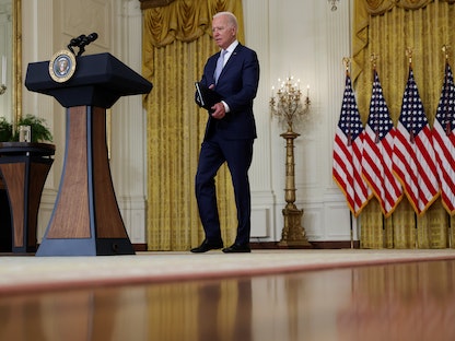 الرئيس الأميركي جو بايدن في البيت الأبيض - 13 أغسطس 2021 - REUTERS