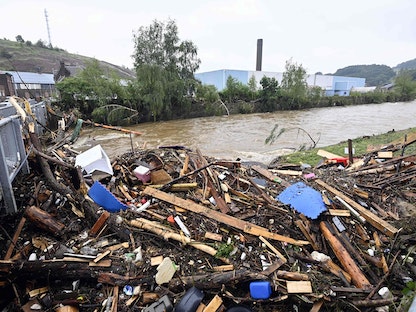 جانب من الفيضان الذي أودى بحياة ما لا يقل عن 113 شخصاً في أوروبا غالبيتهم في ألمانيا - AFP