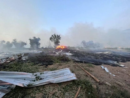 موقع تعرض للقصف من هجمات بطائرات مسيَّرة روسية في أوديسا جنوب أوكرانيا. 4 سبتمبر 2023 - REUTERS