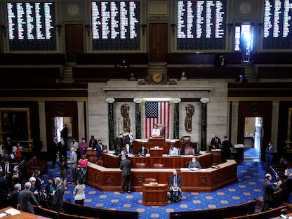 مجلس النواب الأميركي خلال إحدى جلساته العامة يوم 10 مارس 2021 - REUTERS