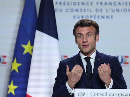 الرئيس الفرنسي إيمانويل ماكرون - REUTERS