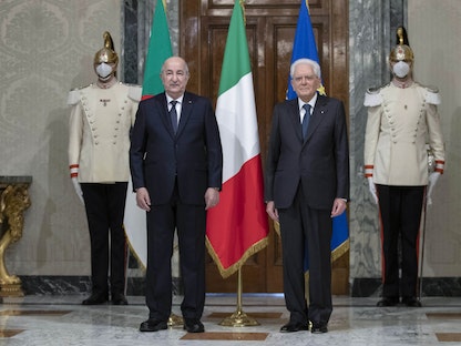  الرئيس الإيطالي سيرجيو ماتاريلا مع نظيره الجزائري عبد المجيد تبون - 26 مايو 2022 - quirinale.it