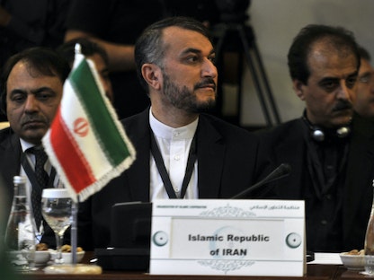 وزير الخارجية الإيراني حسين أمير عبد اللهيان يحضر الاجتماع الاستثنائي لمنظمة التعاون الإسلامي في جدة، السعودية، 16 يونيو 2015 - AFP