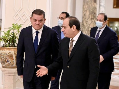 الرئيس المصري عبد الفتاح السيسي يستقبل رئيس حكومة الوحدة الوطنية الليبية عبد الحميد الدبيبة - Egy.Pres.Spokesman