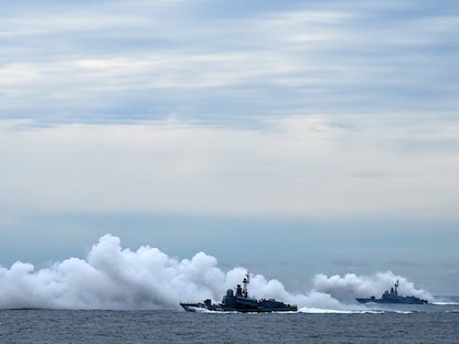 زوارق صاروخية روسية تشارك في التدريبات العسكرية "فوستوك -2022" في خليج بطرس الأكبر لبحر اليابان خارج مدينة فلاديفوستوك، أقصى شرقي روسيا. 5 سبتمبر 2022 - AFP