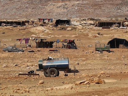جانب من التجمع البدوي في بلدة "عين سامية" شرقي رام الله بالضفة الغربية. 12 أغسطس 2022 - AFP