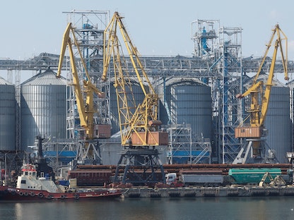 مستودع حبوب في ميناء أوديسا البحري في أوكرانيا. 19 أغسطس 2022 - REUTERS