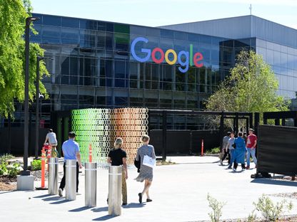 صورة لمقر شركة "جوجل" في ماونتن فيو بولاية كاليفورنيا الأميركية. 16 أبريل 2024 - AFP