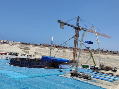 بدء أعمال صب الخرسانة لقاعدة أساس الوحدة النووية الأولى في محطة الضبعة شمالي مصر - 20 يوليو 2022 - twitter/Rusembegypt