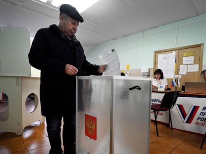 مركز اقتراع في العاصمة الروسية موسكو. 15 مارس 2024 - AFP
