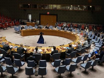اجتماع لمندوبي الدول الأعضاء في مجلس الأمن الدولي - 16 أغسطس 2021 - AFP