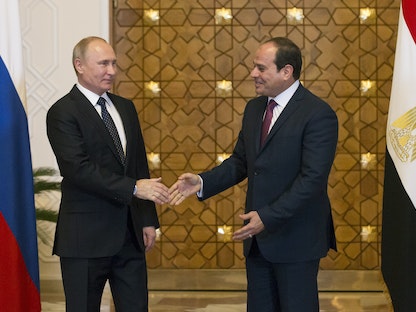 الرئيس المصري يستقبل الرئيس الروسي فلاديمير بوتين في القاهرة، 11 ديسمبر 2017. - REUTERS