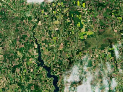 صورة بالأقمار الصناعية مؤرخة في 20 مايو 2022 للأراضي الزراعية الأوكرانية من مرصد ناسا للأرض - 20 مايو 2022 - AFP