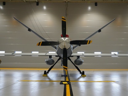 طائرة مسيرة أميركية من طراز "MQ-9 Reaper" في قاعدة بإستونيا. 1 يوليو 2020 - REUTERS