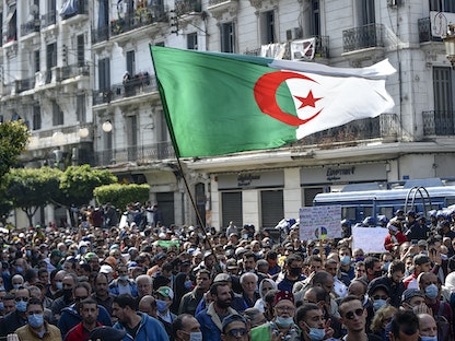 جانب من المظاهرات في العاصمة الجزائر-5 مارس 2021 - AFP