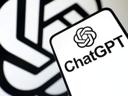 رسم توضيحي لشعار Chat GPT المتخصص في المحادثة باستخدام الذكاء الاصطناعي. 3 فبراير 2023 - REUTERS