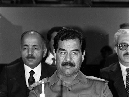 الرئيس العراقي السابق صدام حسين خلال القمة العربية الطارئة في عمان 8 نوفمبر 1987 - REUTERS