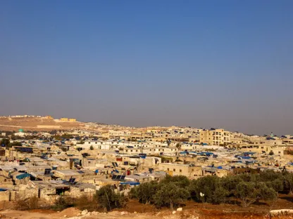 منظر عام لمخيم اللاجئين في إدلب التي تقع شمال غرب سوريا. 17 ديسمبر 2024 - REUTERS