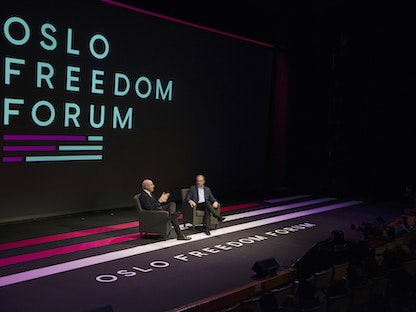 جانب من فعاليات دورة سابقة لمنتدى أسلو - oslofreedomforum.com