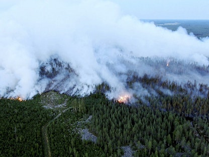 منظر جوي للحرائق شمال غربي فنلندا - AFP