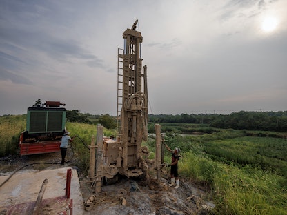 جانب من عمليات حفر الآبار في  مدينة جيوجيانغ بإقليم جيانغشي، الصين 27 أغسطس 2022  - REUTERS