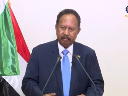 رئيس مجلس الوزراء السوداني عبد الله حمدوك في كلمة تلفزيونية بمناسبة الذكرى الـ 66 لاستقلال السودان - 2 يناير 2022 - التلفزيون السوداني