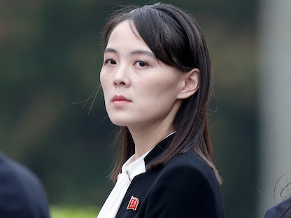 كيم يو جونج شقيقة الزعيم الكوري الشمالي كيم جونج أون خلال زيارة لهانوي - 2 مارس 2019 - REUTERS